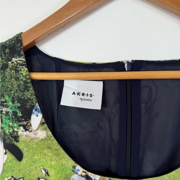 Akris Punto Blue Green Surfer Scenic Mod Art‎ Dress 6 - Picture 5 of 10